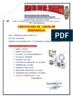 certificado de luces de emergencia