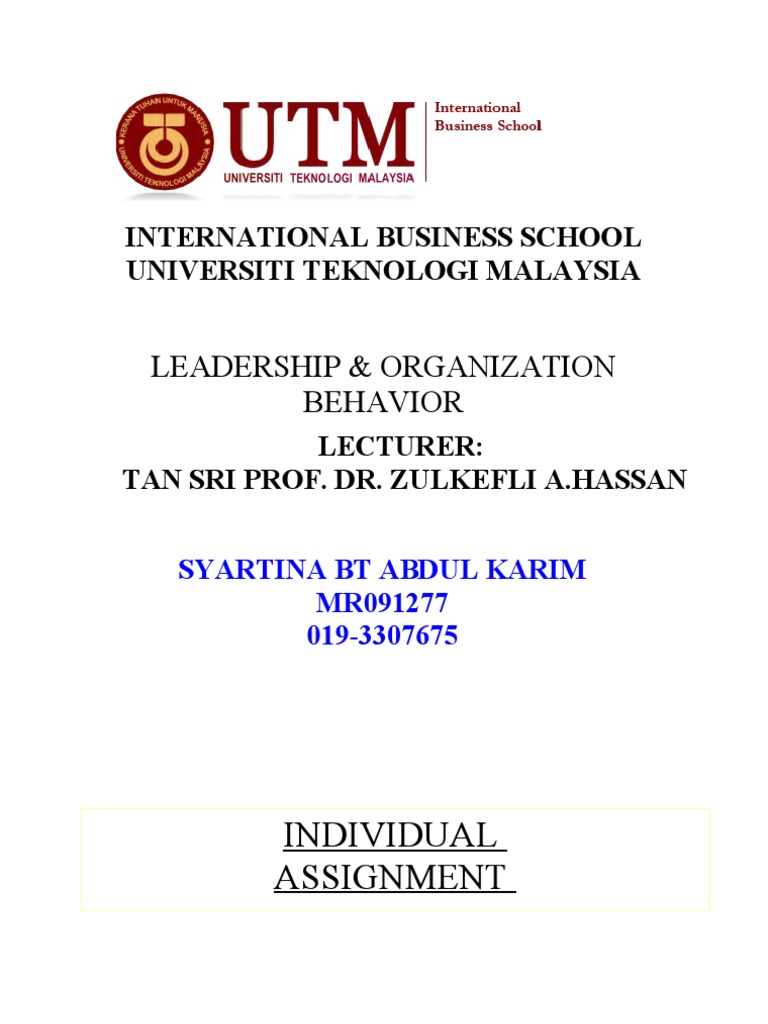 Leadership & Organization Behavior Assignment | PDF
