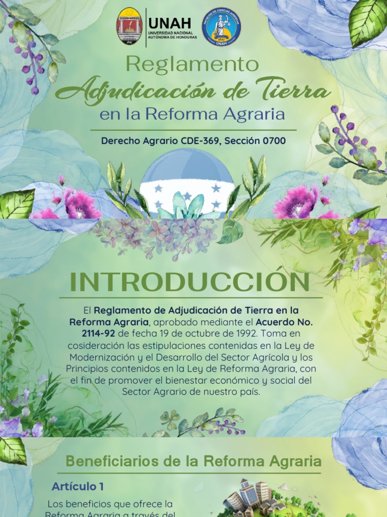 Reglamento de Adjudicación de Tierras en Honduras | PDF | Cooperativa