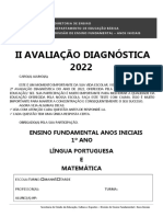 II Avaliação Diagnóstica - 1º Ano - Aluno