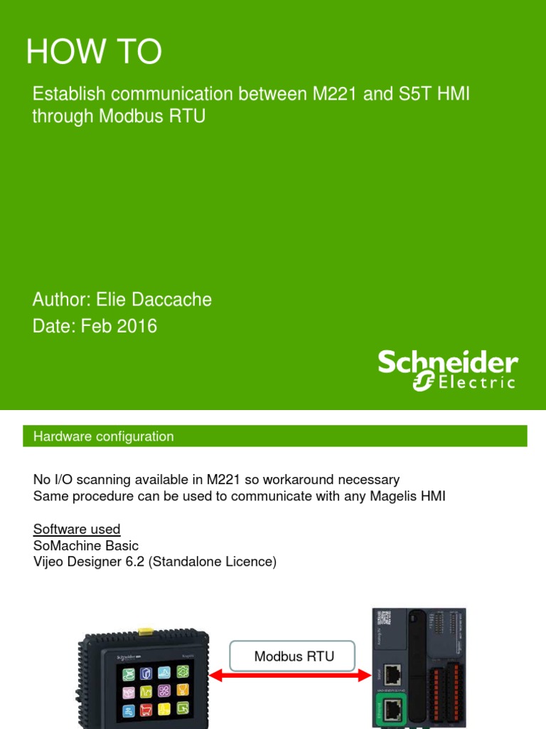 M221 HMI Communication via Modbus RTU | PDF