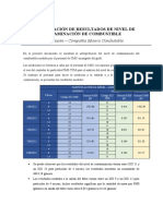 Interpretación de Resultados de Nivel de Contaminación de Combustible