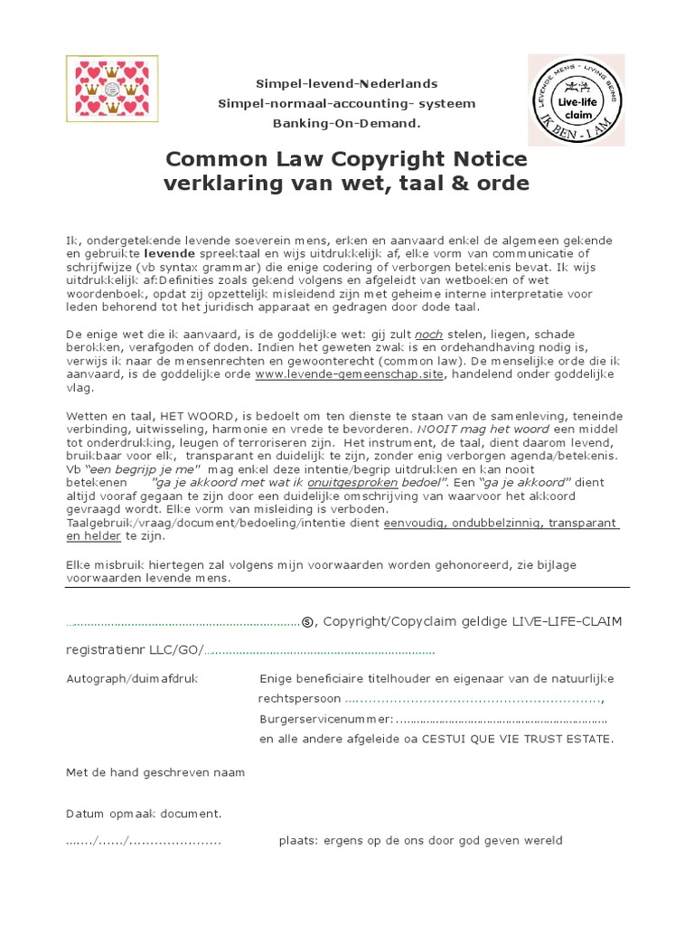 006 Common Law Copyright Notice en Taalgebruik NEDERLAND PDF