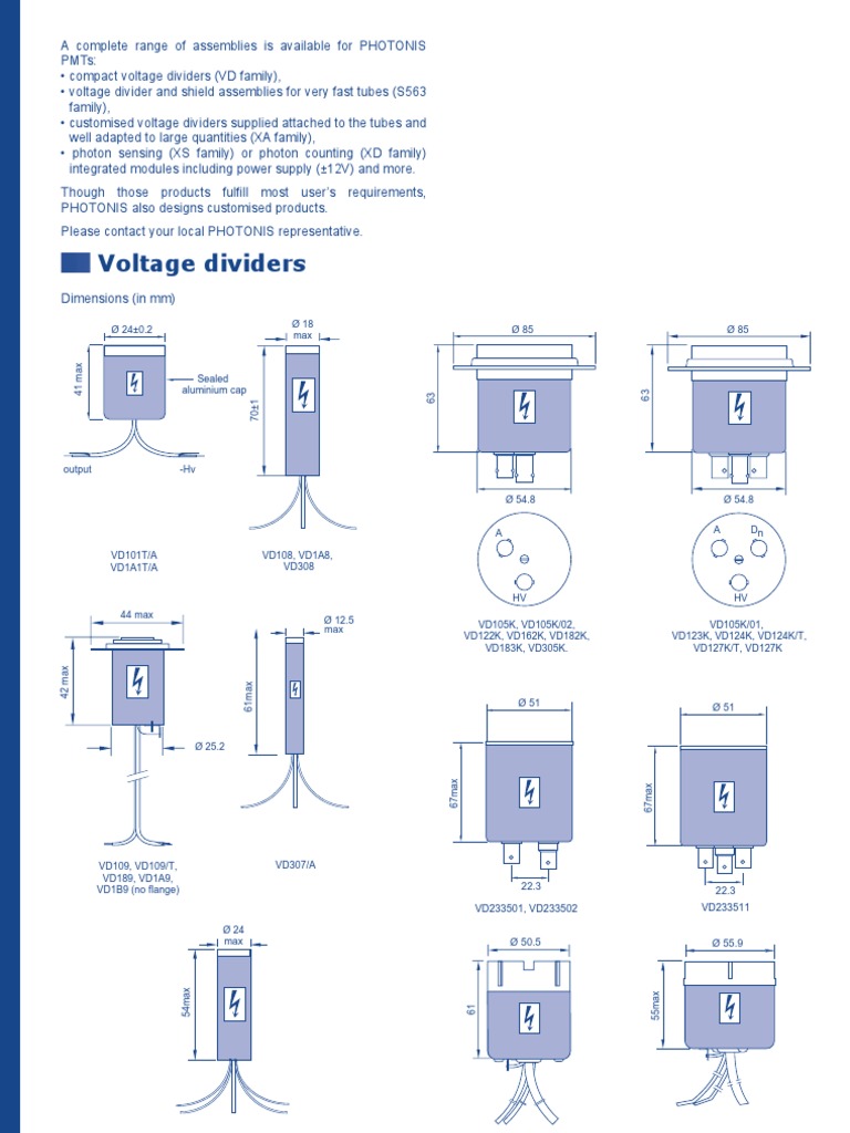 Photonis PMT Voltage Divider Assemblies | PDF | Vacuum Tube ...
