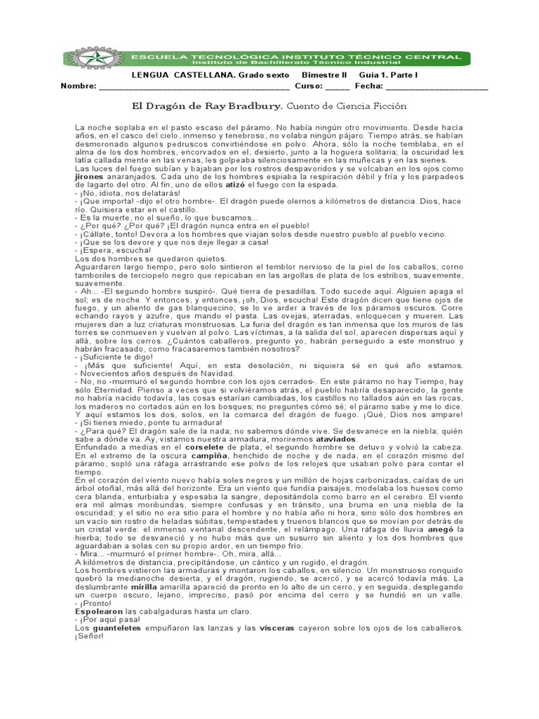El Dragón: Cuento de Bradbury | PDF | Ray Bradbury