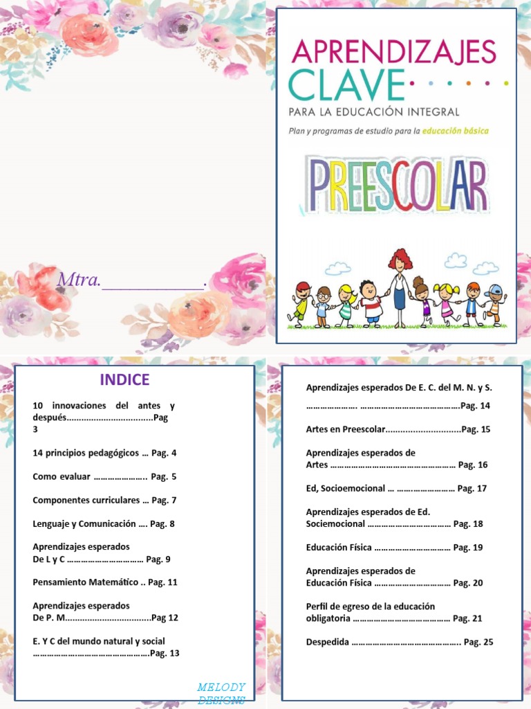 Aprendizajes Clave en Preescolar 2022 | PDF | Educación de la primera ...