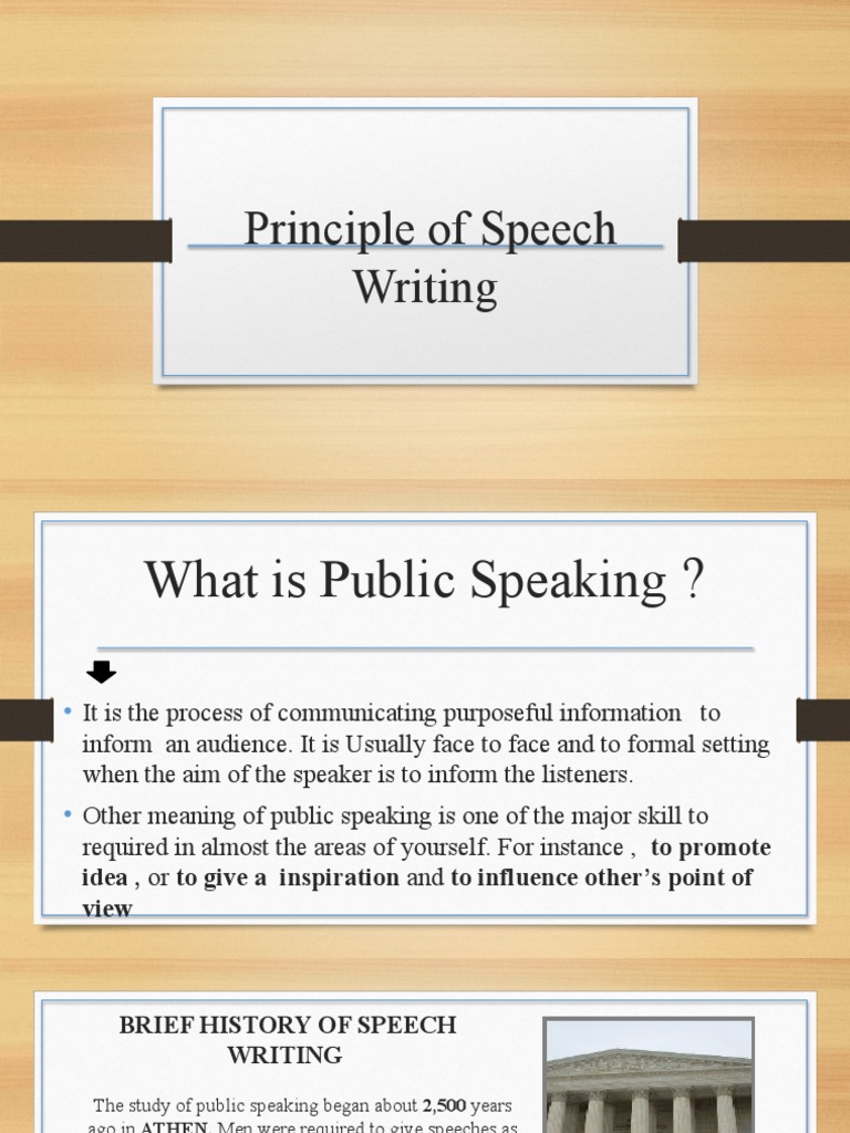 what is the principle of speech writing