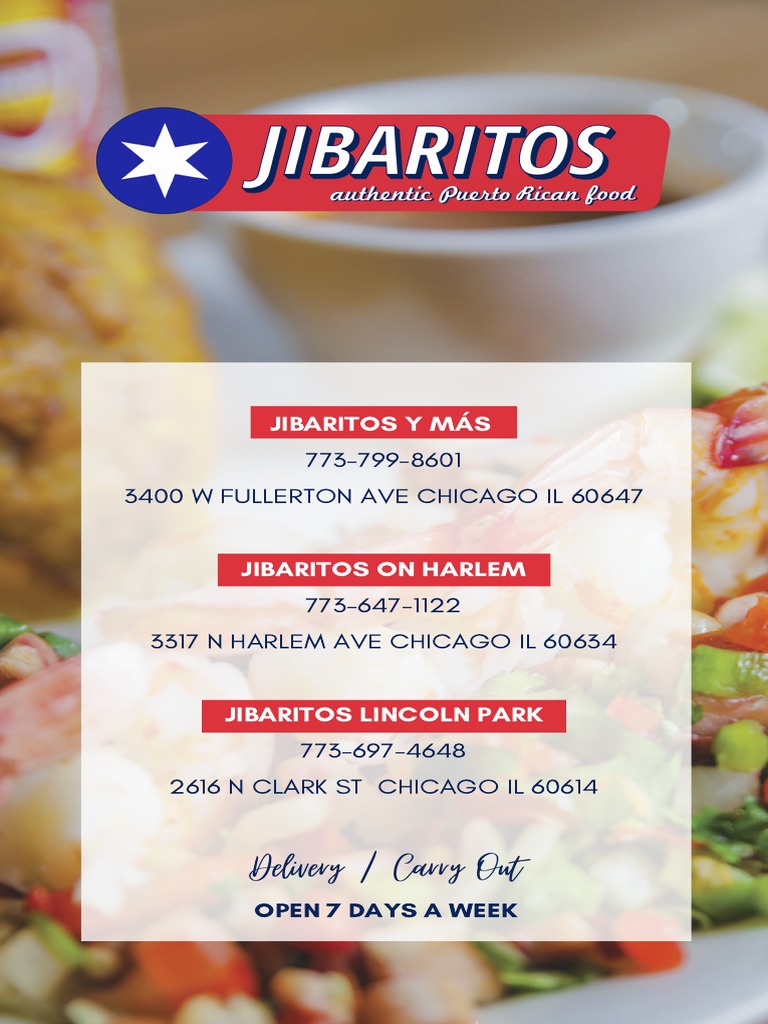 Puerto Rican Cuisine Menu An Extensive Selection of Jibaritos