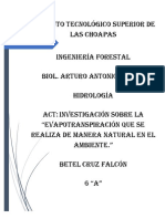 Hidrología U3 Investigación BetelCF 6-Sem Ing - Forestal