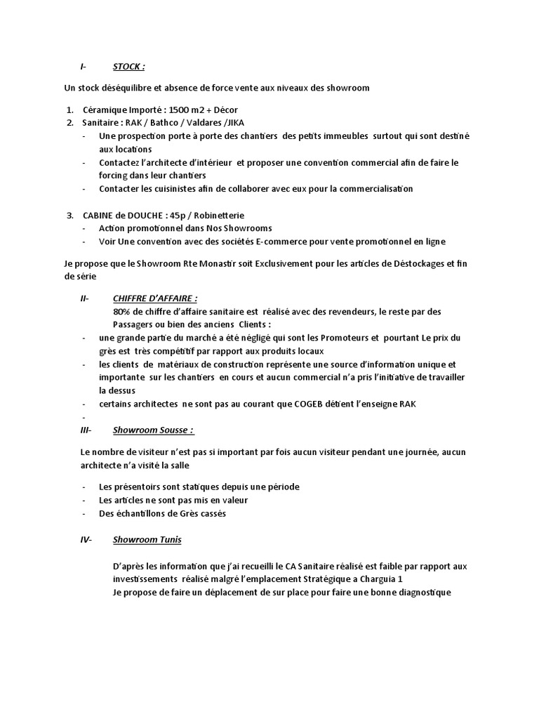 Optimisation des Ventes Sanitaires COGEB | PDF
