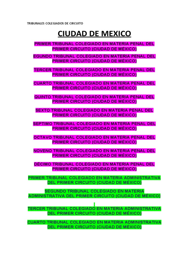 Tribunales Colegiados de Circuito | Descargar gratis PDF | México