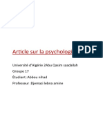Article Sur La Psychologie