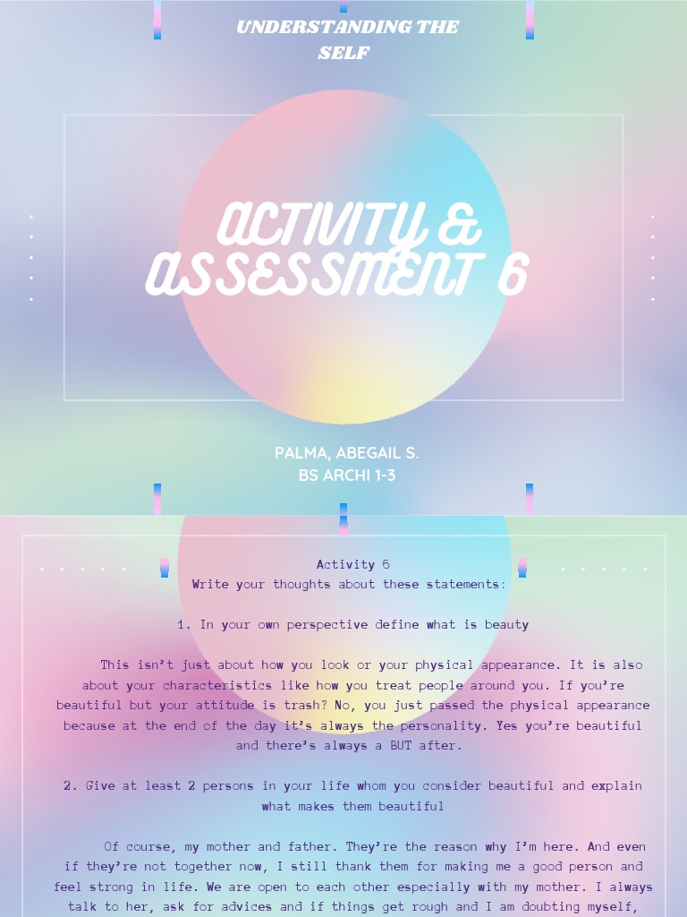 Understanding The Self Act and Assessment 6 | PDF | Reason