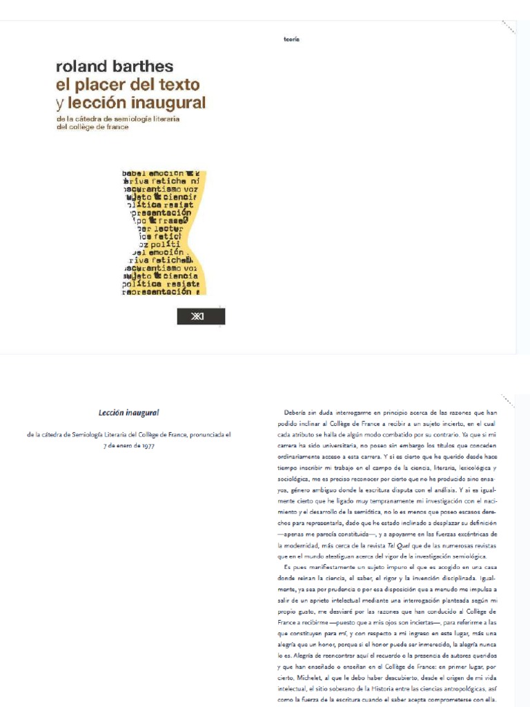 Barthes, R.Lección Inaugural | PDF
