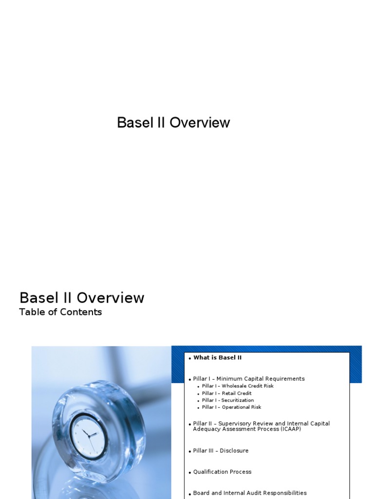 Basel II Overview Basel Ii Operational Risk