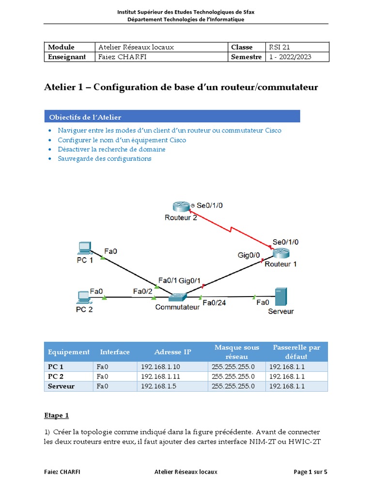 Configuration de base d'un routeur Cisco | PDF | Terminal informatique ...