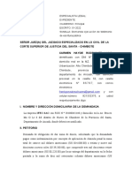 Demanda Ejecución de Testimonio de Escritura Pública.