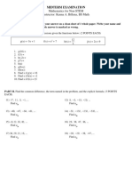 Midterm Examination - Mathematics For Non-STEM