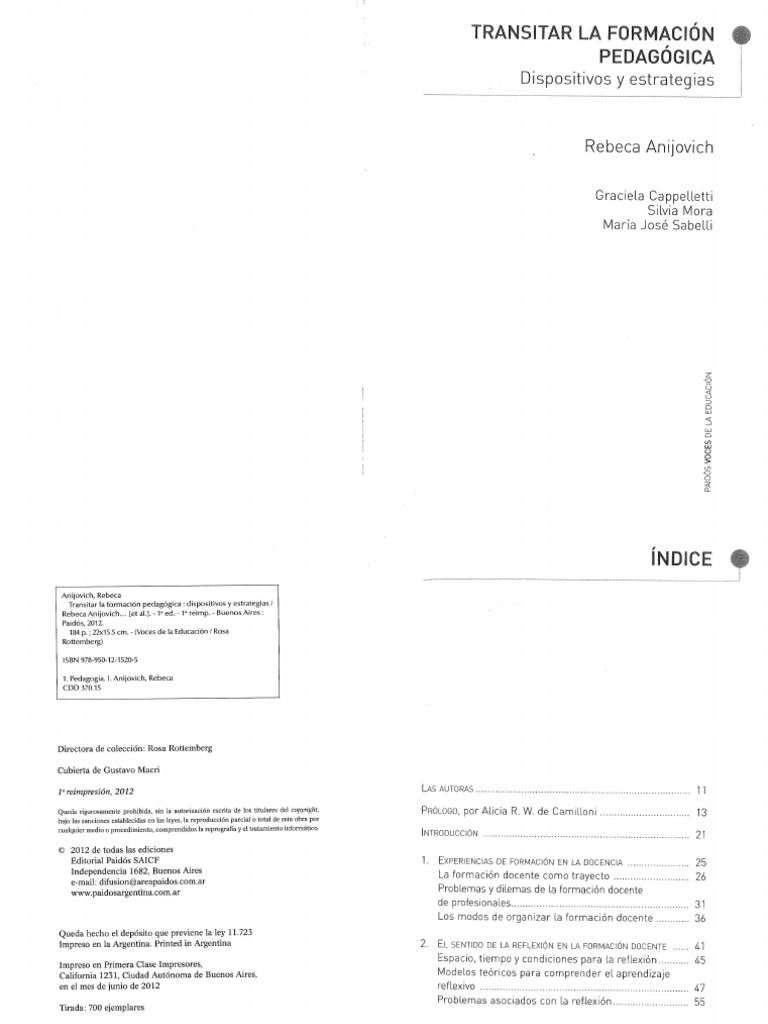 Anijovich Transitar La Formacion Pedagogica | PDF