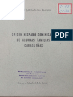 Larrazabal Blanco, Carlos, Origen Hispano Dominicano de Algunas Familias Caraqueñas