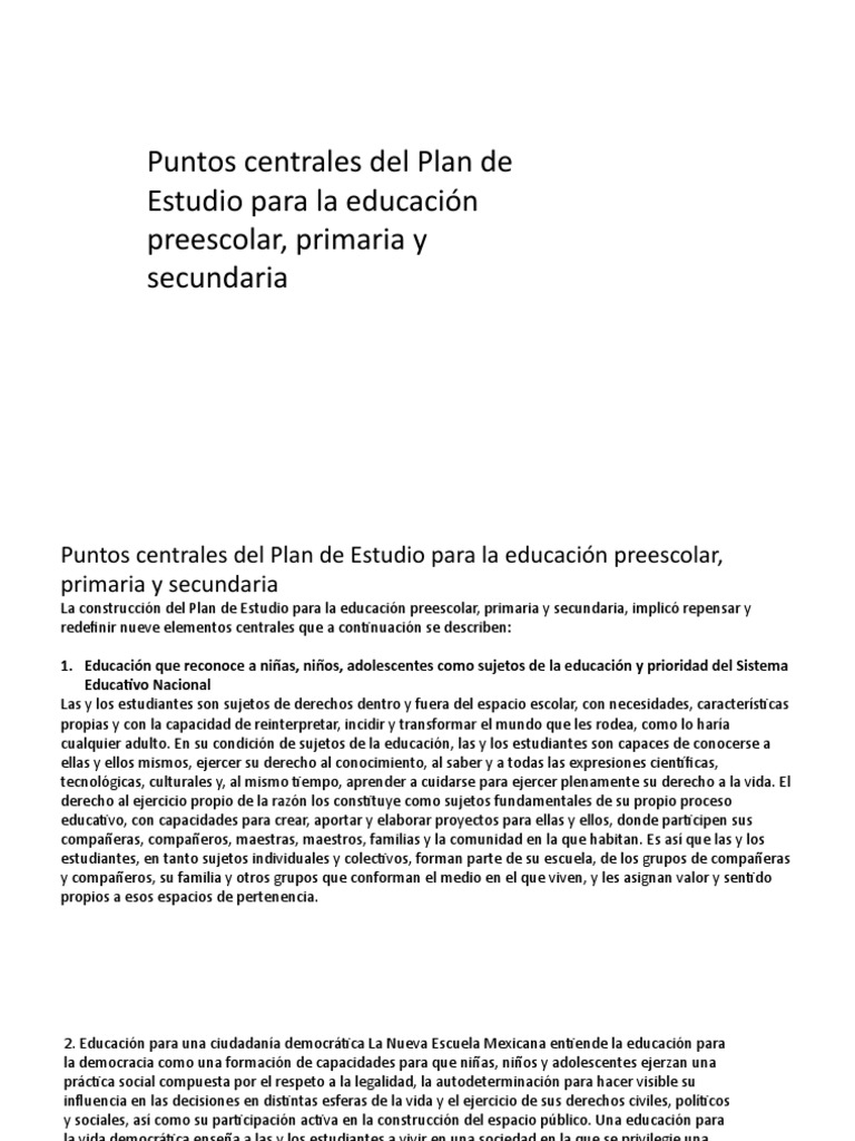 Resumen del Plan de Estudios 2022 | PDF | Método de enseñanza ...