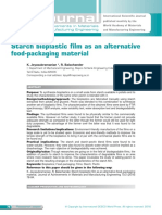 Starch Bioplastic Film As An Alternative Food-Packaging Material