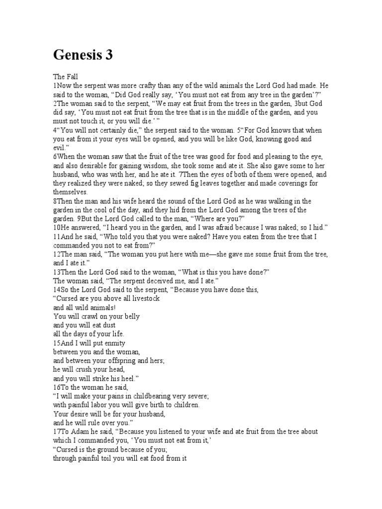 Genesis 3 | PDF | Serpents In The Bible | Adam