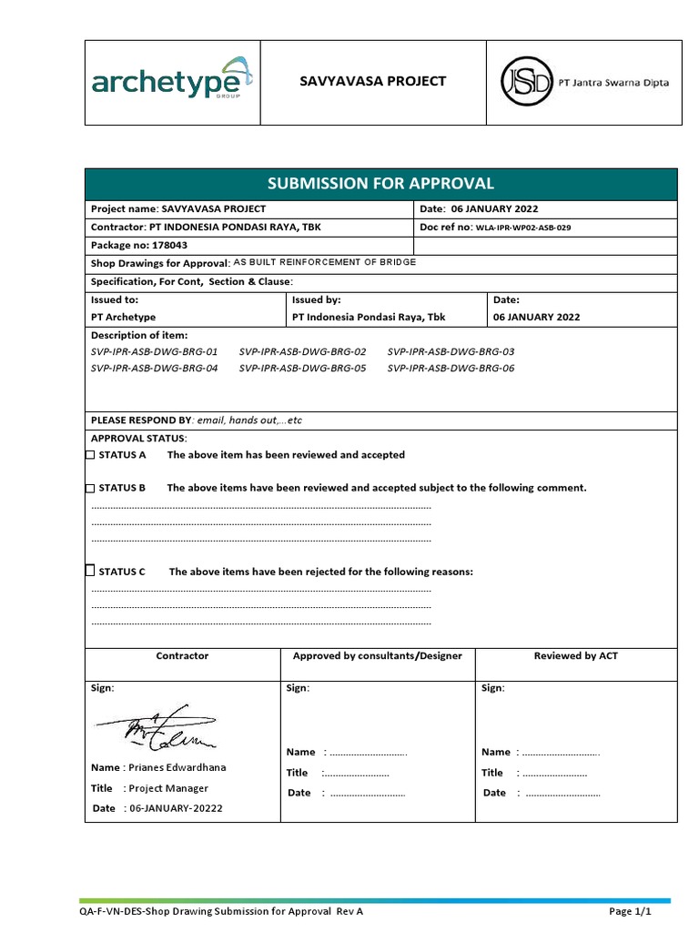 Wla Ipr Wp02 Asb 029 As Built Bridge Reinforcment Plant PDF Civil