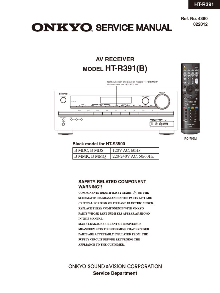 Onkyo HT r391 Download Free PDF Hdmi Digital Signal Processing