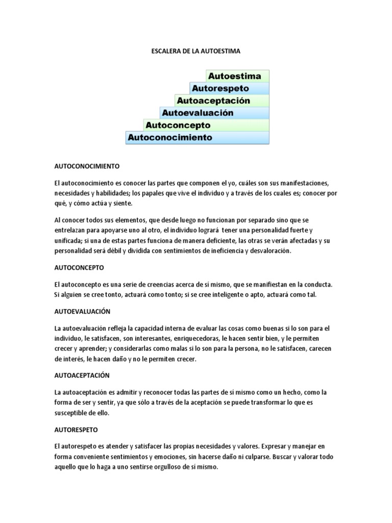 Escalera de La Autoestima | PDF
