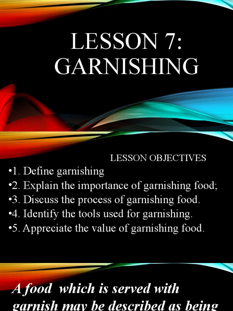Lesson 8 PDF Garnish (Food) Foods