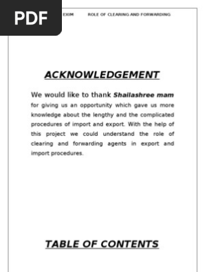 Export and Import Clearance Procedures and Documentation