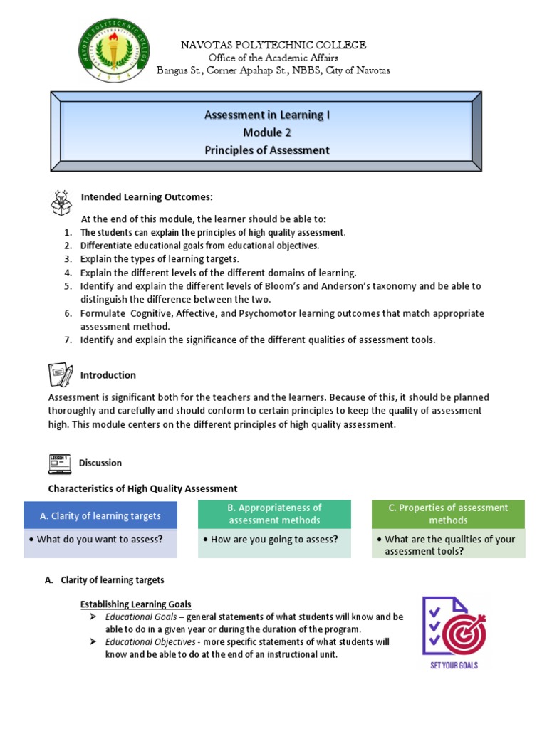 Module 2 | PDF | Educational Assessment | Learning