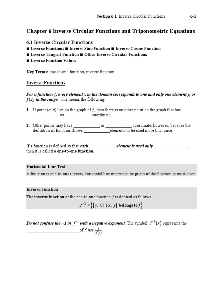 Section+6 1++Inverse+Circular+Functions | PDF | Trigonometric Functions ...