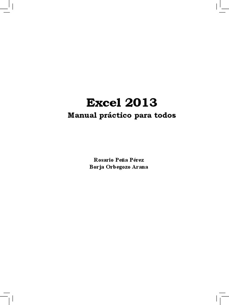 Excel 2013 Manual Practico para Todos Ex | PDF | Microsoft Windows ...