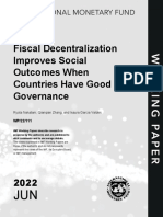 Fiscal Decentralization Improves Social Outcomes When Countries Have Good Governance