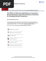 The Effect of Influencer Marketing On Consumers Brand Admiration and Online Purchase Intentions An Emerging Market Perspective