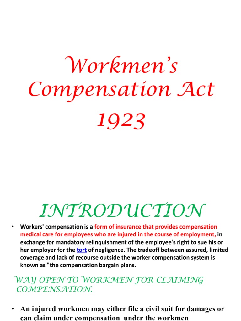 Workmen's Compensation Act PDF