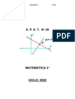 Cuadernillo Matemática 2º Epet 20 Ciclo Lectivo 2022