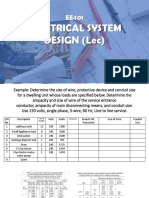 EE401 Electrical System Design Calculation