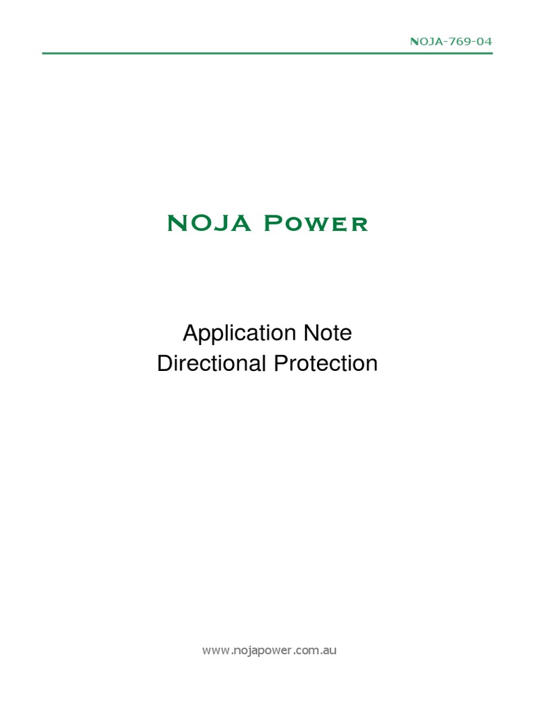 NOJA-769-04 Directional Protection Application Note | PDF | Physical ...