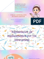 Preparación del material necesario para la ministración intravenosa de los medicamentos