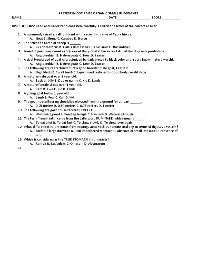 Pretest Fertilizer | PDF
