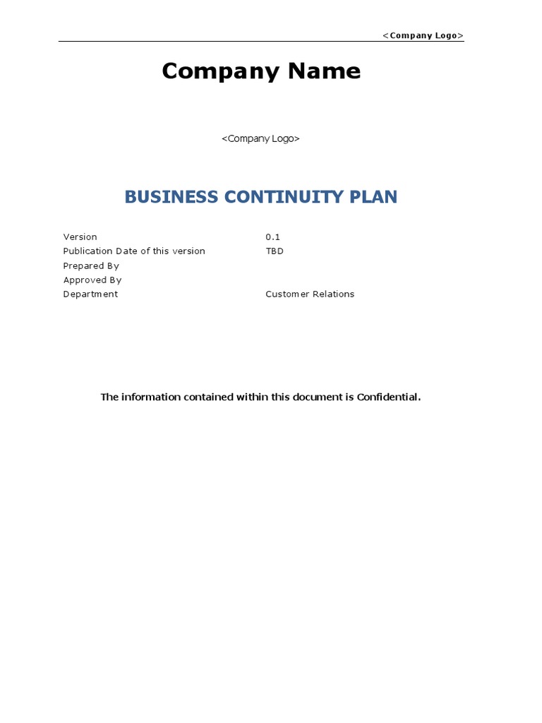 BCP - Blank Template | PDF | Business