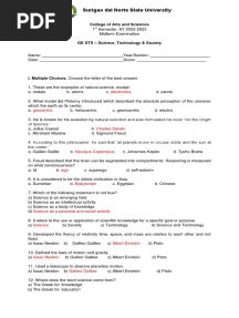 Sts Midterm Exam (Answer Key)