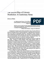 The Recent Rise of Literary Nonfiction: A Cautionary Assay: Journalism