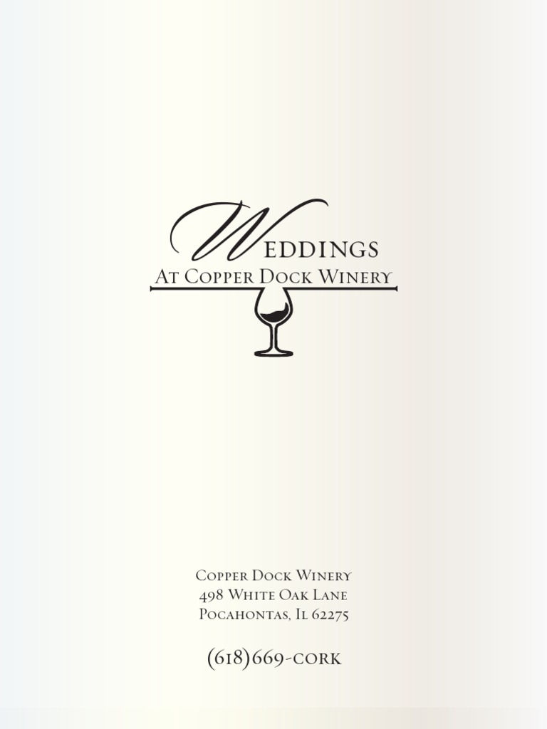Copper Dock Winery Wedding Reception Packages PDF Salad Food And