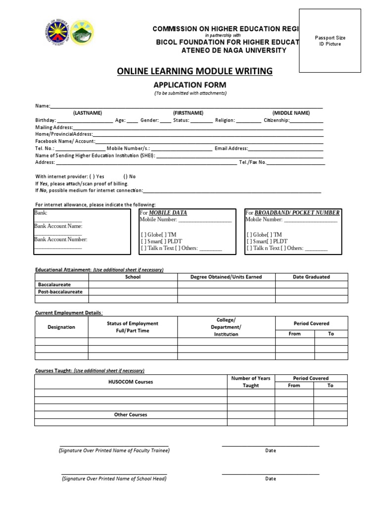 Online Learning Module Application Form | PDF | Internet | Computing