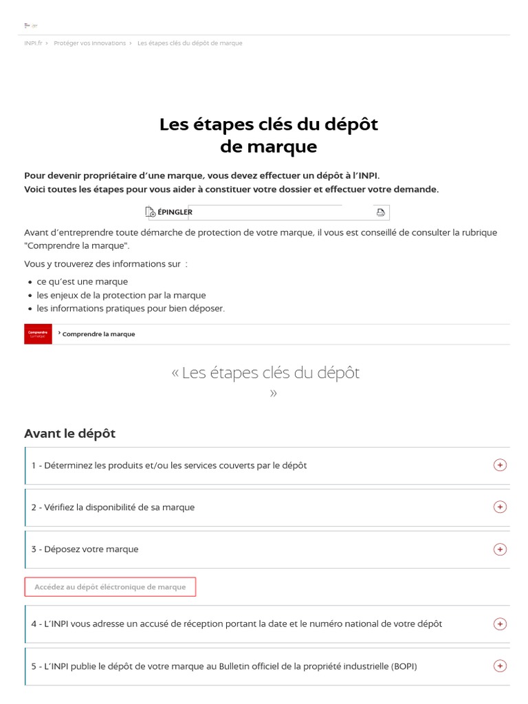 Étapes pour déposer une marque INPI | PDF | Affaires | Maison et jardin