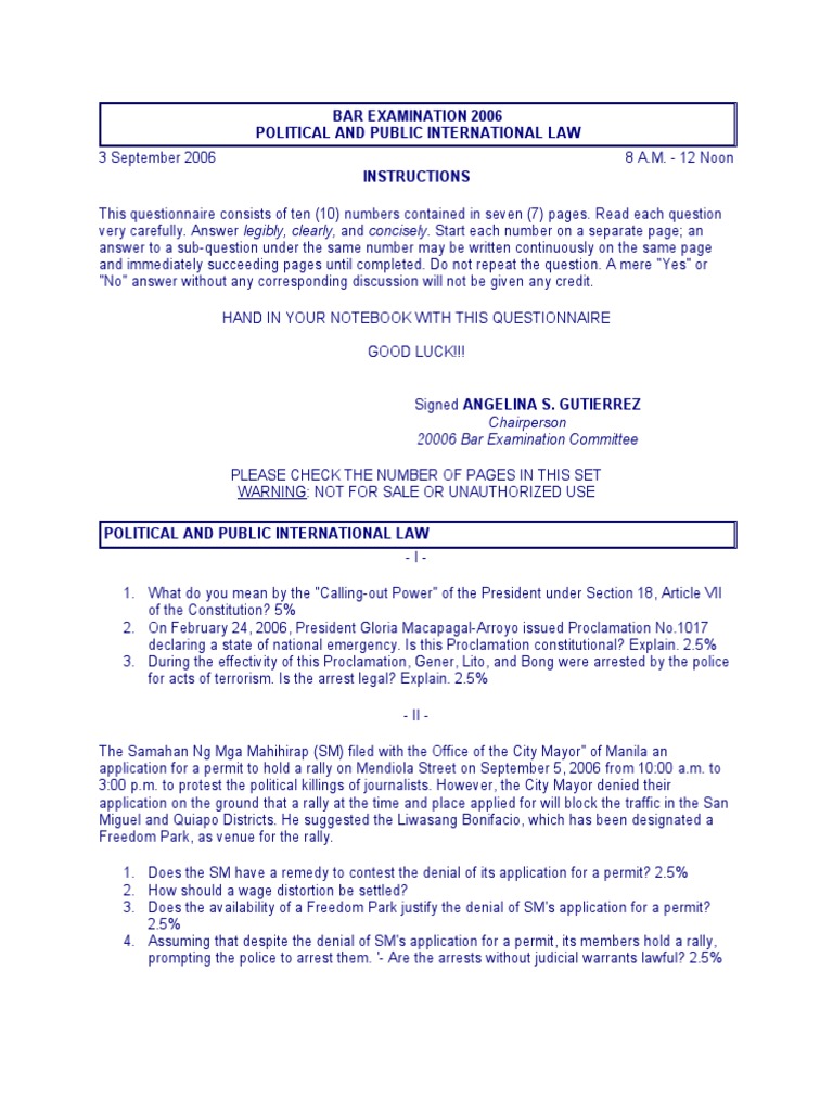 1A. Political Law 2006-2019 | PDF | Public Law | Government